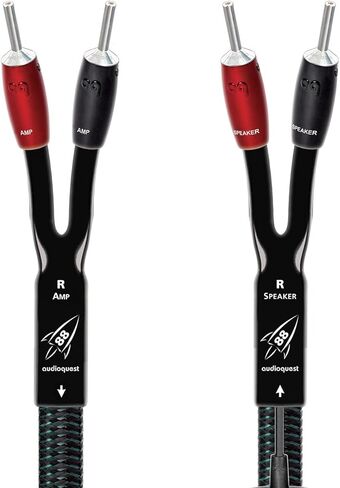 AudioQuest Rocket 88 Speaker Cables with SureGrip 300 Single Bi-Wire BFA/Banana Silver Connectors - 10' (3.04m) - 2-Pack in Saudi Arabia
