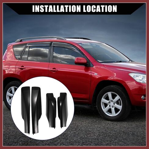 قشرة حماية قضبان الرف العلوية / السقف من تويوتا RAV4 2006-2012 / Rails End Cover Cover Cap / 4 PCS / Black Replic in Saudi Arabia