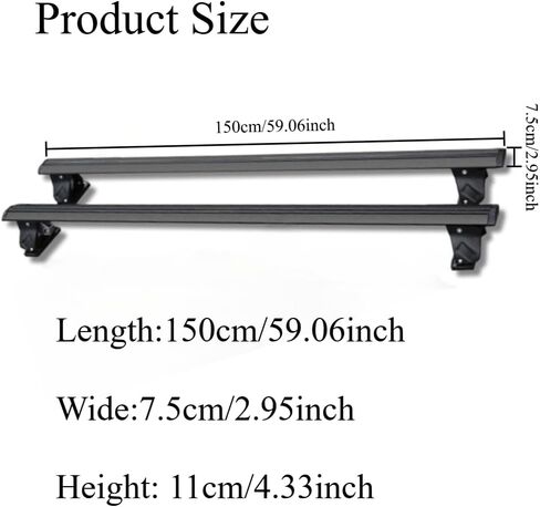 Roof Rack Cross Bars for Chevy Silverado 2021-2025, Aluminum Cargo Bars for Rooftop Carrier,Luggage,Kayak,Canoe,Bike and Snowboard – Anti-Theft Roofs Rack Crossbars,Crossbars for Roof Racks in Saudi Arabia