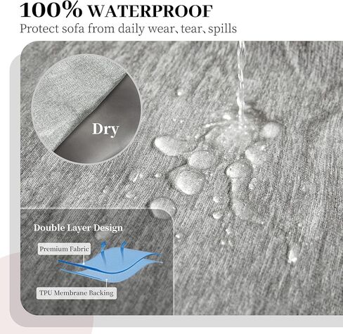 1OO% Waterproof Sectional Couch Covers for Dogs Chenille L Shape Sofa Cover Blanket Set 2 Pieces Sectional Slipcover with Tassel Soft Washable Pet Furniture Protector (X-Large, Charcoal Grey) in Kuwait