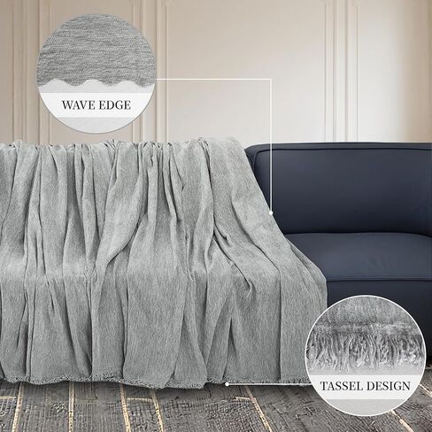 1OO% Waterproof Sectional Couch Covers for Dogs Chenille L Shape Sofa Cover Blanket Set 2 Pieces Sectional Slipcover with Tassel Soft Washable Pet Furniture Protector (X-Large, Charcoal Grey) in Kuwait