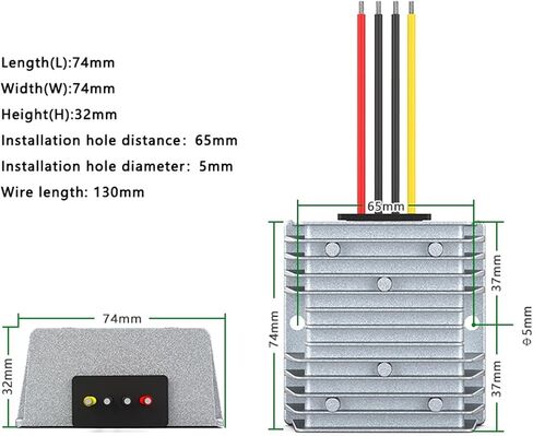 1pc DC-DC Boost Converter 12V 24V 9-36V to 12V13.8V19V24V28V 5A 10A 12A Voltage Regulator Waterproof IP68(8A,9-36V_19V) in Saudi Arabia