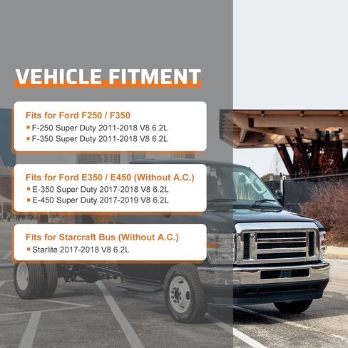حزام سربنتين محرك أقراص المتوتر أكياس مكونات مكونات مكونة Ford F250 F350 2011-2018 ، E350 E450 2017-2019 ، لحافلة Starcraft Starlite 2017-2018 V8 6.2L in Saudi Arabia