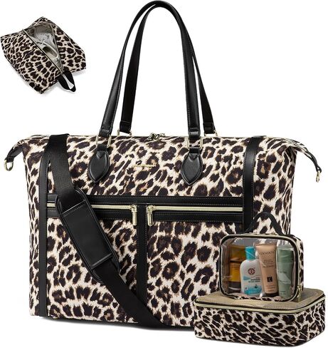 LoveVook Travel Weekender 4-in-1 Duffle مع مقصورة الأحذية ، وحمل على حقيبة ليلة وضحاها ، وحقيبة أدوات الزينة والجيب الرطب ، وحمل كبير لمستشفى توصيل النساء in Kuwait