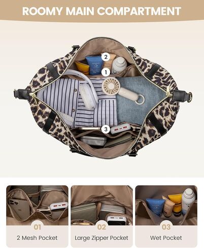 LoveVook Travel Weekender 4-in-1 Duffle مع مقصورة الأحذية ، وحمل على حقيبة ليلة وضحاها ، وحقيبة أدوات الزينة والجيب الرطب ، وحمل كبير لمستشفى توصيل النساء in Kuwait