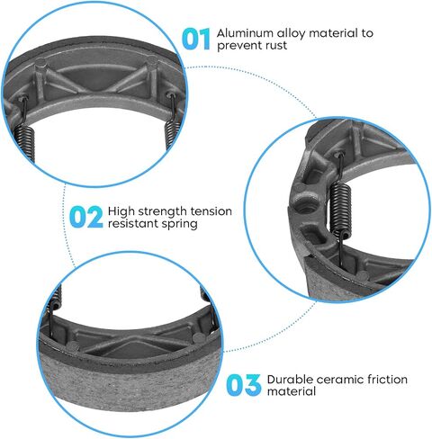 Front Rear Brake Shoes for Yamaha Raptor 80 YFM80 W/R 2002-2008, Raptor 50 YFM50 2004-2007, Grizzly 125 YFM125 2004-2013, Badger 80 YFM80 92-01, Breeze 125 YFA1 92-04 527 503-3 Set in Saudi Arabia