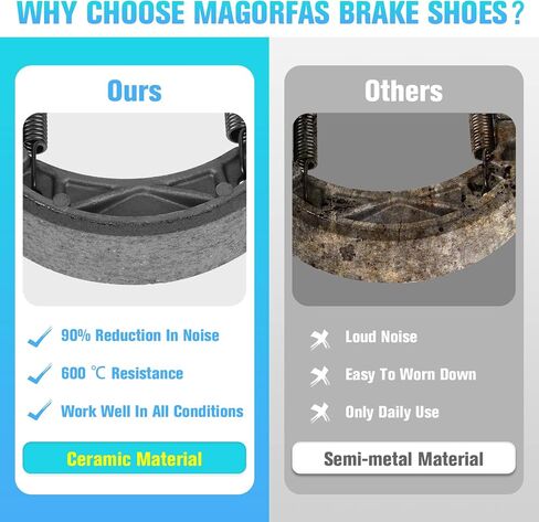 Front Rear Brake Shoes for Yamaha Raptor 80 YFM80 W/R 2002-2008, Raptor 50 YFM50 2004-2007, Grizzly 125 YFM125 2004-2013, Badger 80 YFM80 92-01, Breeze 125 YFA1 92-04 527 503-3 Set in Saudi Arabia