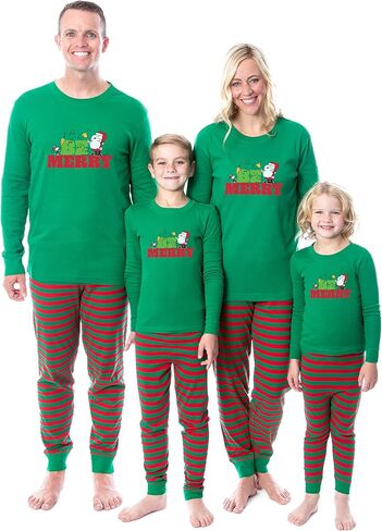 INTIMO Peanuts Christmas Santa Snoopy Be Merry Tight Fit Cotton Matching Family Pajama Set in Saudi Arabia
