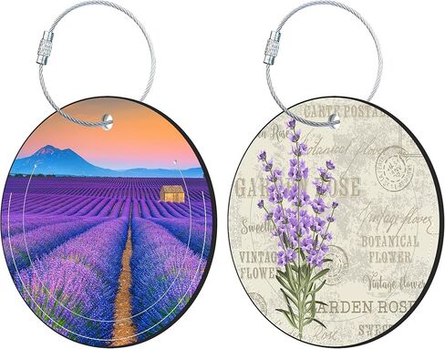 Round Cute Luggage Tags 2 Pack Colorful Abstract Retro Wavy Creative Baggage Tags,Cruise Travel Baggage Suitcases Tag with Stainless Steel Loop ID Tag Privacy Flap in Kuwait