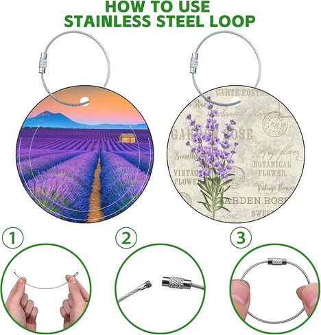 Round Cute Luggage Tags 2 Pack Colorful Abstract Retro Wavy Creative Baggage Tags,Cruise Travel Baggage Suitcases Tag with Stainless Steel Loop ID Tag Privacy Flap in Kuwait