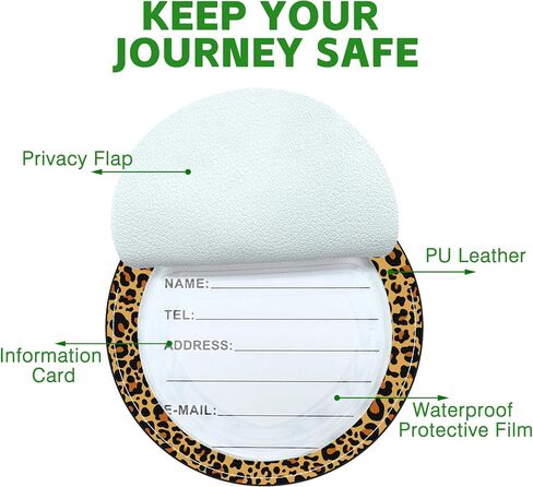 Round Cute Luggage Tags 2 Pack Colorful Abstract Retro Wavy Creative Baggage Tags,Cruise Travel Baggage Suitcases Tag with Stainless Steel Loop ID Tag Privacy Flap in Kuwait