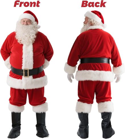 زي Santa Claus للرجال - Professional Santa Suit Comeen Men ، Velvet Santa Outfit for Xmas Party ، cosplay in Saudi Arabia
