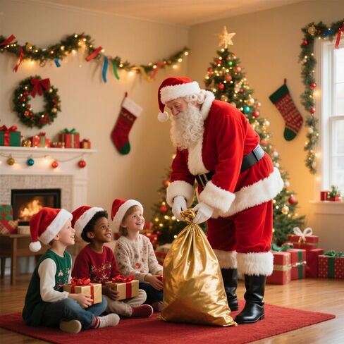 زي Santa Claus للرجال - Professional Santa Suit Comeen Men ، Velvet Santa Outfit for Xmas Party ، cosplay in Saudi Arabia
