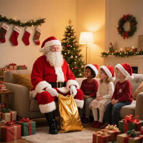 زي Santa Claus للرجال - Professional Santa Suit Comeen Men ، Velvet Santa Outfit for Xmas Party ، cosplay in Saudi Arabia