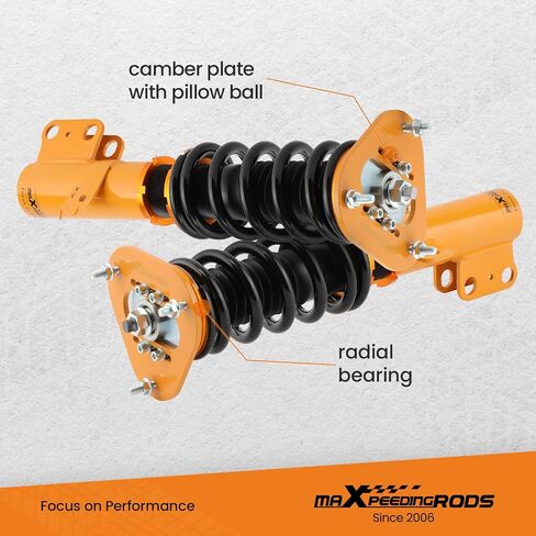 maXpeedingrods Coilovers for Toyota Corolla 2009-2019, for Toyota Matrix (E140) LE 2009-2014, Spring Shock Absorber, Adjustable Height Coilovers Suspension Kit Struts, Amortiguador Lowering Kit Gold in Saudi Arabia