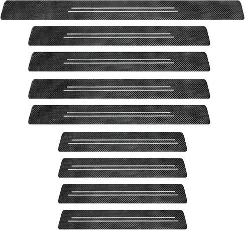 4 PCS Car Door Sill Protector, Carbon Fiber Leather Anti-Scratch Waterproof Threshold Protector, Exterior Decor Entry Guard Protection Cover Sticker for Car Truck SUV (Purple) in Kuwait