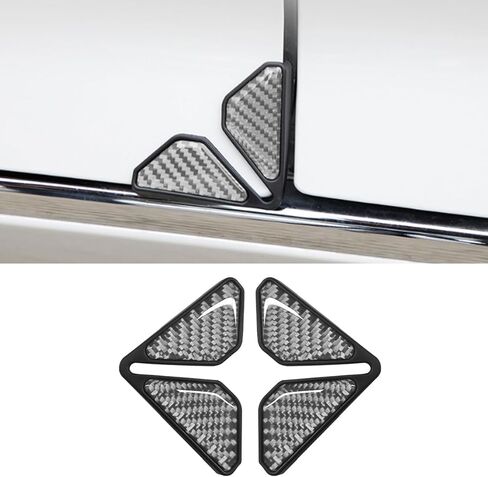2PCS Car Door Protector Edge Guards for Door Corner, Carbon Fiber Anti-Collision Front Doors Corner Protector Self-Adhesive Sticker, Universal Vehicle Decoration Accessories (Silver) in Kuwait