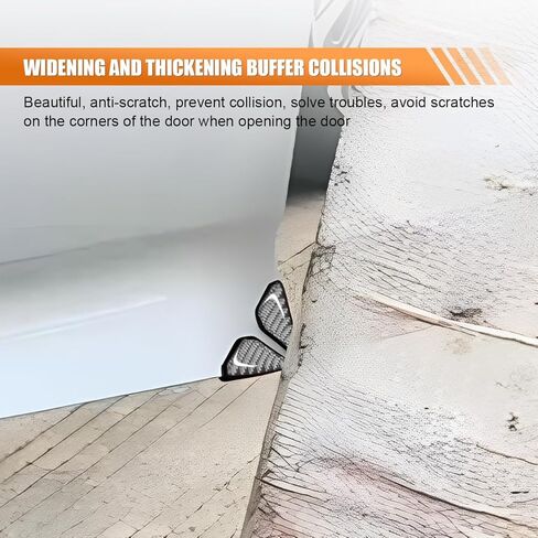 2PCS Car Door Protector Edge Guards for Door Corner, Carbon Fiber Anti-Collision Front Doors Corner Protector Self-Adhesive Sticker, Universal Vehicle Decoration Accessories (Silver) in Kuwait