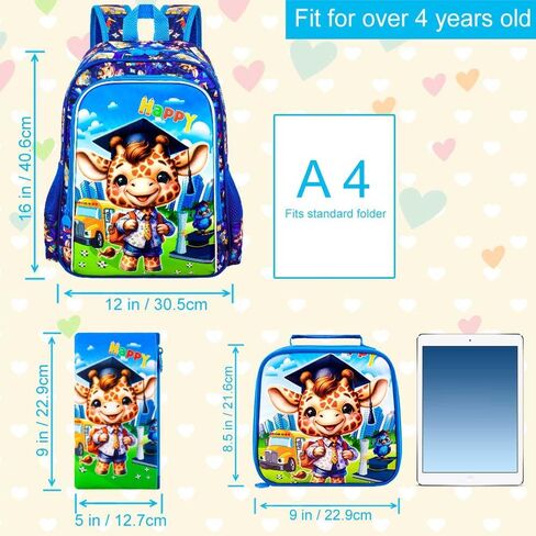 AGSDON 3PCS Backpacks for Girls, 16" Elementary Kids Backpack Preschool School Bookbags and Lunch Box in Kuwait