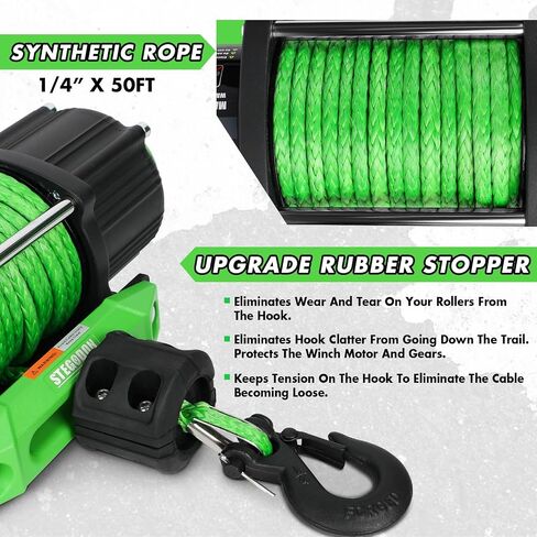 4500 lb ATV/UTV Electric Winch 12V Waterproof Electric Winch Off-Road Synthetic Rope Winch for ATV UTV Towing Trailer Winches with 2 Wireless remotes,Winch Stopper and Winch Mounting Plate in Saudi Arabia