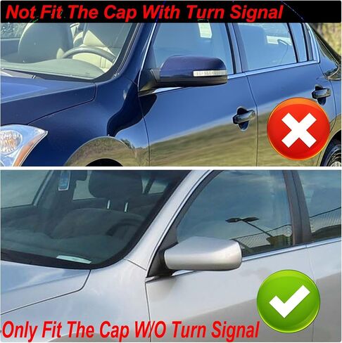 Gloss Black Side Mirror Cover Cap تنسى لعام 2007 2008 2009 2010 2011 2012 Nissan Altima 2.5L استبدال 96302-JB13E 96301-JB13E in Saudi Arabia
