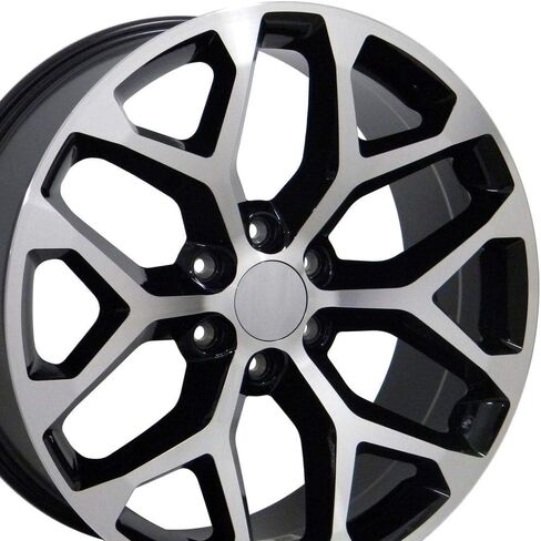 OE Wheels CV98 20 Inch Rims Fit Silverado 1500 Snowflake Style 6x139.7 20x9 Gloss Black Machined - Hollander 5668 (Set of 4) in Saudi Arabia
