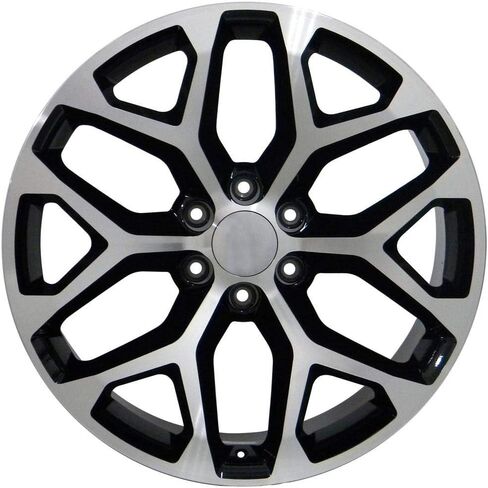 OE Wheels CV98 20 Inch Rims Fit Silverado 1500 Snowflake Style 6x139.7 20x9 Gloss Black Machined - Hollander 5668 (Set of 4) in Saudi Arabia