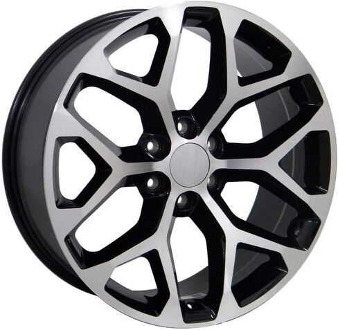 OE Wheels CV98 20 Inch Rims Fit Silverado 1500 Snowflake Style 6x139.7 20x9 Gloss Black Machined - Hollander 5668 (Set of 4) in Saudi Arabia