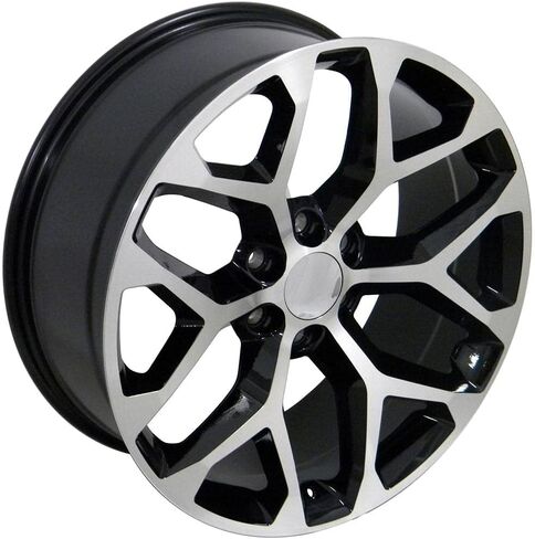 OE Wheels CV98 20 Inch Rims Fit Silverado 1500 Snowflake Style 6x139.7 20x9 Gloss Black Machined - Hollander 5668 (Set of 4) in Saudi Arabia