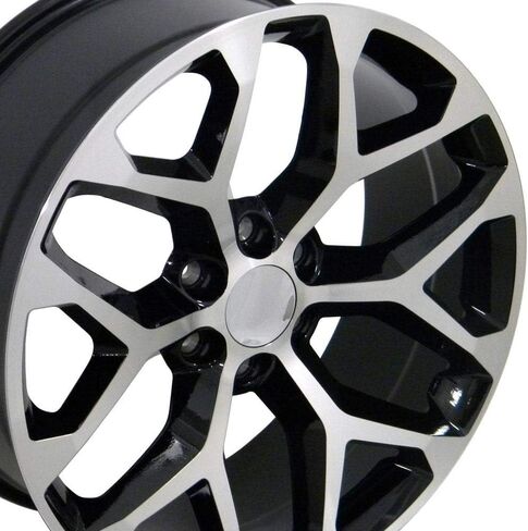 OE Wheels CV98 20 Inch Rims Fit Silverado 1500 Snowflake Style 6x139.7 20x9 Gloss Black Machined - Hollander 5668 (Set of 4) in Saudi Arabia