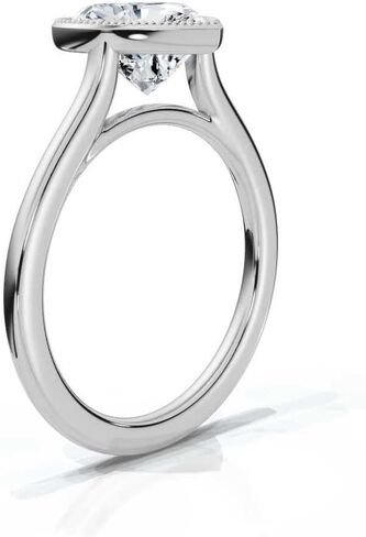 1 CT-5 CT Moissanite خاتم الخطوبة ، 10K/14K/18K الذهب الصلب و 925 الفضة الاسترليني ، مجموعة خاتم الزفاف ، Milgrain Bezel Solitaire لها in Saudi Arabia