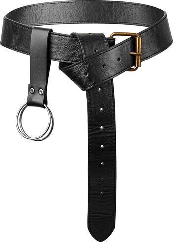 Haquil Meding Viking Faux Leather Belt ، حزام بني أسود ، فارس ، حزام عصر النهضة المحارب ل COSPLAY LARP والأزياء in Saudi Arabia