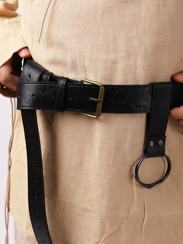Haquil Meding Viking Faux Leather Belt ، حزام بني أسود ، فارس ، حزام عصر النهضة المحارب ل COSPLAY LARP والأزياء in Saudi Arabia