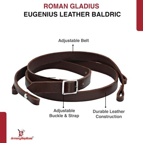 Armory Replicas™ Roman Gladius Baldric – Adjustable Genuine Leather Sword Holder for Roman Sword, Customizable Fit, Steel Buckle in Saudi Arabia