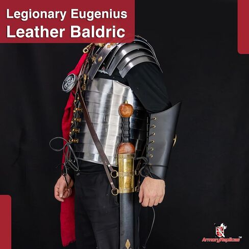 Armory Replicas™ Roman Gladius Baldric – Adjustable Genuine Leather Sword Holder for Roman Sword, Customizable Fit, Steel Buckle in Saudi Arabia