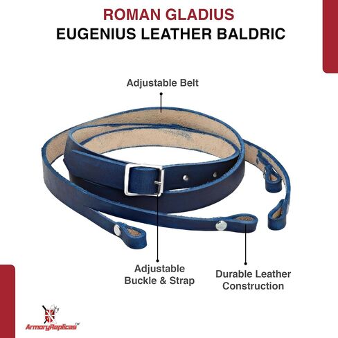 Armory Replicas™ Roman Gladius Baldric – Adjustable Genuine Leather Sword Holder for Roman Sword, Customizable Fit, Steel Buckle in Saudi Arabia
