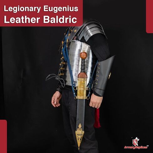 Armory Replicas™ Roman Gladius Baldric – Adjustable Genuine Leather Sword Holder for Roman Sword, Customizable Fit, Steel Buckle in Saudi Arabia
