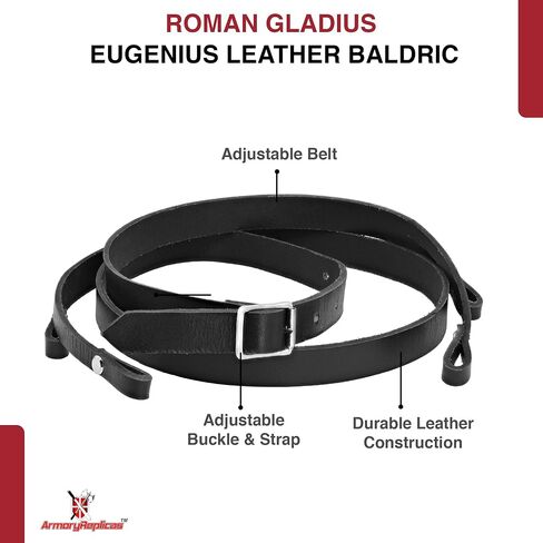 Armory Replicas™ Roman Gladius Baldric – Adjustable Genuine Leather Sword Holder for Roman Sword, Customizable Fit, Steel Buckle in Saudi Arabia