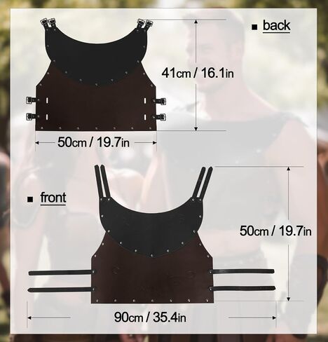 UQJE Leather Chest Armor Men Medieval Viking Retro Mercenary Knight Archer Leather Plate Armor in Saudi Arabia