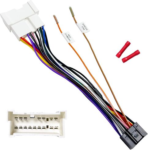 16Pin ISO Aftermarket Radio Harness Adapter for Hyundai 2015-2020 KIA 2016-2020, 16Pin Android Car Stereo Wiring Harness with SWC Reverse RCA Input Cable for Elantra Tucson Sonata K2 K3 K4 in Saudi Arabia