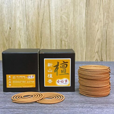 ShinShan Sandalwood Incense Coils (3-3.5hrs, 48pcs) - Taiwan Incense Style - for Religious Practices, Meditation, Yoga, Prayer. Suitable for Daily Use (1) in Kuwait