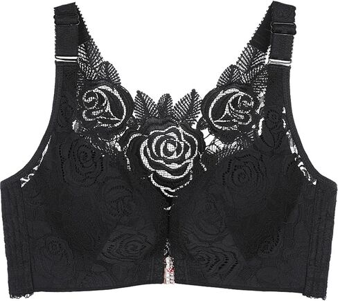 Women's Front Closure Vest Bra Cross Beauty Back Underwear Wireless Adjustable Bralette Tops Plus Size, 120E and 52E (Color : Skin Color, Size : 52D/120D) in Kuwait
