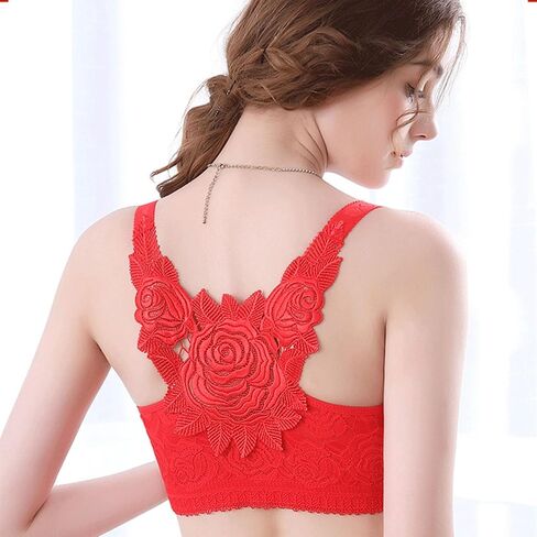 Women's Front Closure Vest Bra Cross Beauty Back Underwear Wireless Adjustable Bralette Tops Plus Size, 120E and 52E (Color : Skin Color, Size : 52D/120D) in Kuwait