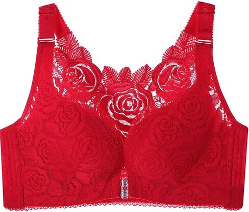 Women's Front Closure Vest Bra Cross Beauty Back Underwear Wireless Adjustable Bralette Tops Plus Size, 120E and 52E (Color : Skin Color, Size : 52D/120D) in Kuwait