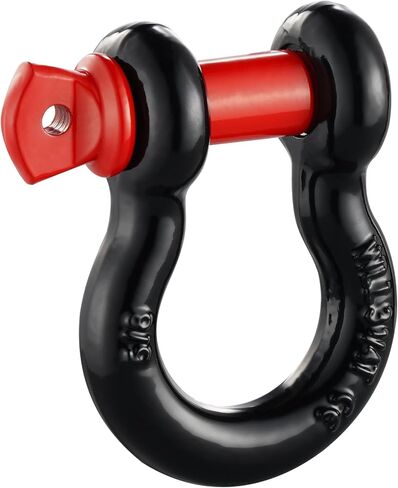 VEVOR 5/8" D-Ring Shackle, 4 Pack Alloy Steel Shackles 28660 lbs (13 Ton) Break Strength with 3/4" Screw Pin, Heavy Duty Off Road Vehicle Recovery Shackle, Towing Accessories for Jeep Truck, Black in Saudi Arabia