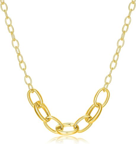 SCAMPER & CO .925 Sterling Silver Rhodium or 18k Yellow Gold Plated Carabiner Charm Necklaces for Women - Hypoallergenic Compatible Charms Sterling Silver Necklace for Women Modern Carabiner Design in Kuwait