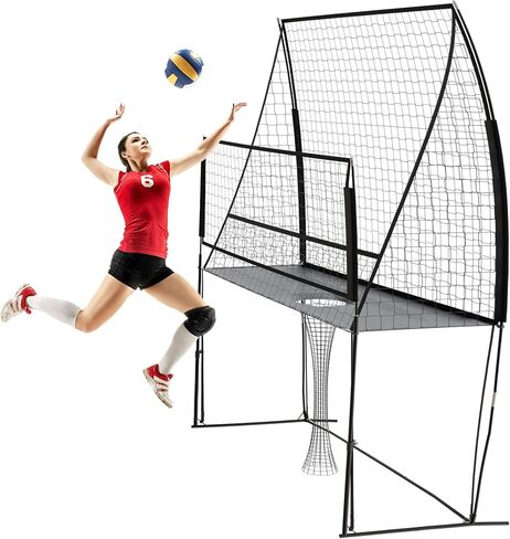Volleyball Training Equipment Net, 8 X 11 FT Adjustable Volleyball Practice Net Station, Volleyball Spike Trainer for Indoor and Outdoor, Perfect for Team or Solo Training, Home Volleyball Net in Saudi Arabia