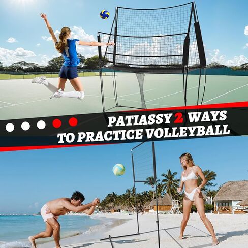 Volleyball Training Equipment Net, 8 X 11 FT Adjustable Volleyball Practice Net Station, Volleyball Spike Trainer for Indoor and Outdoor, Perfect for Team or Solo Training, Home Volleyball Net in Saudi Arabia