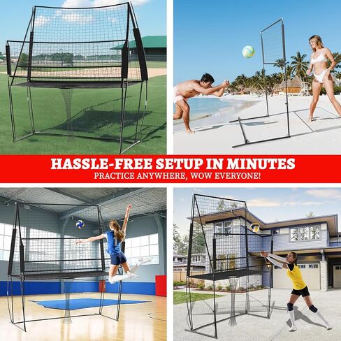 Volleyball Training Equipment Net, 8 X 11 FT Adjustable Volleyball Practice Net Station, Volleyball Spike Trainer for Indoor and Outdoor, Perfect for Team or Solo Training, Home Volleyball Net in Saudi Arabia