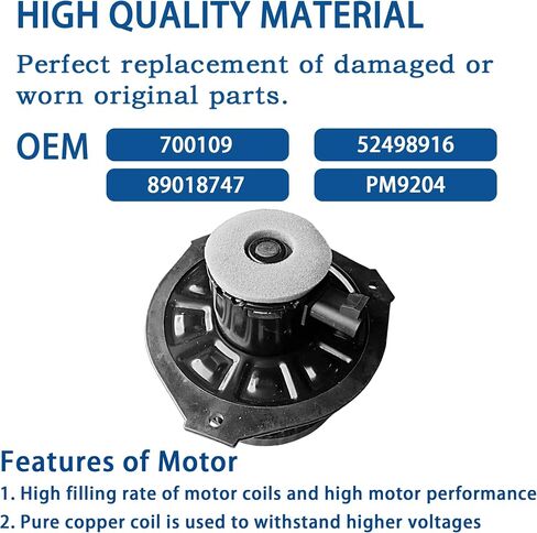 محرك منفاخ سخان تكييف AC مع محركات HVAC المروحة تناسب 2002-2009 Buick Rainier ، Chevrolet Trailblazer ، GMC Envoy ، SAAB 9-7X. استبدال# 700109 ، ZD17249 ، 52498916 in Saudi Arabia